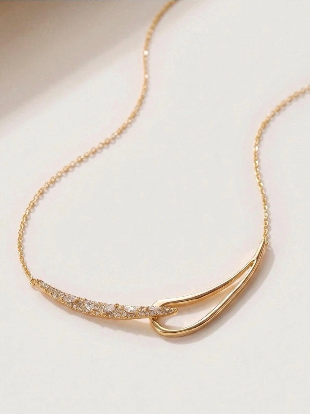 Alexis Bittar Pave Crystal Encrusted Necklace Gold C Z SB18
